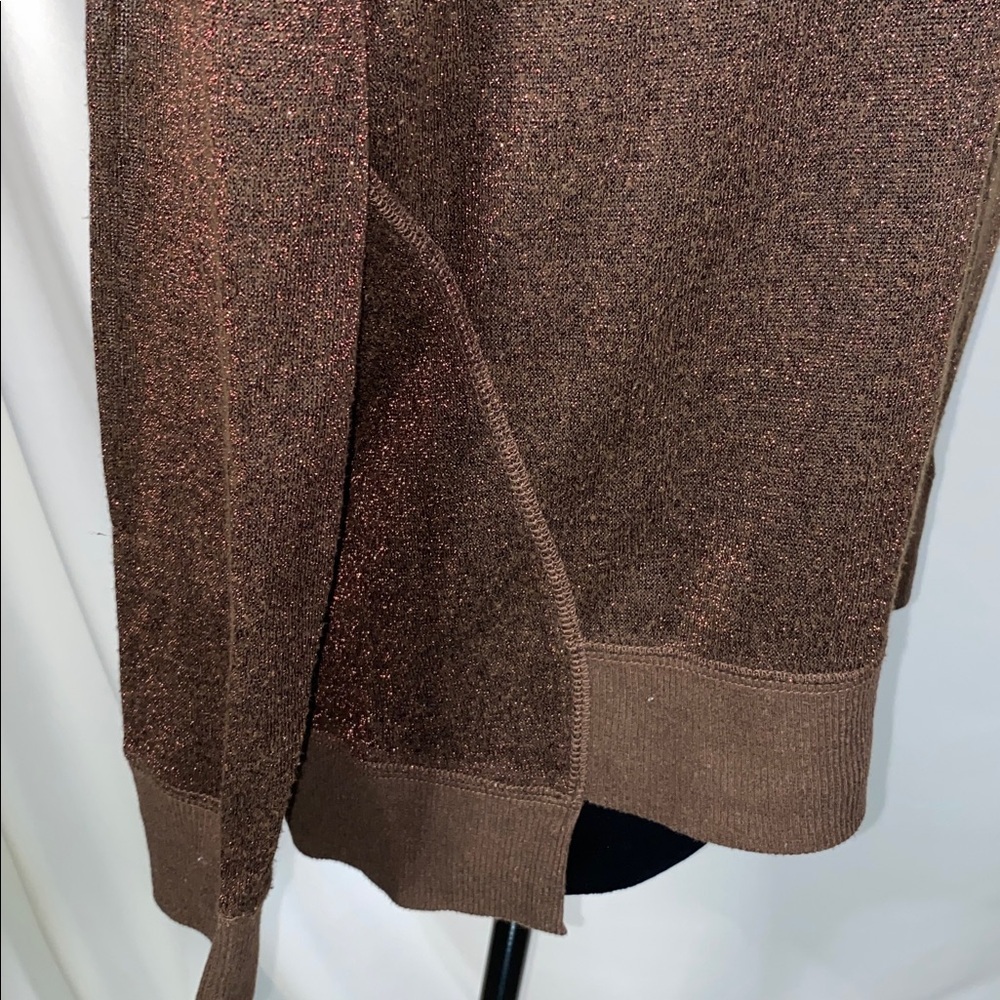 a.n.a A New Approach Brown Metallic Shimmer Sheer Top Medium NWT - Picture 4 of 7